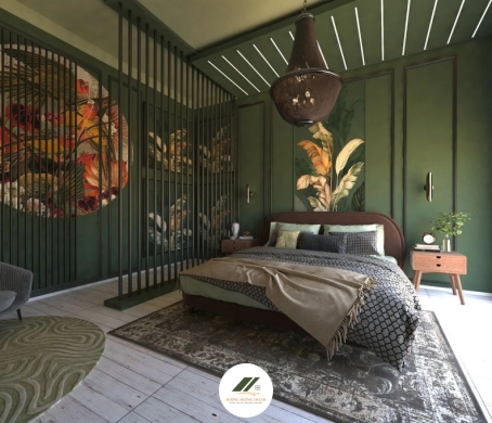 Ý Tưởng Thiết Kế Phòng Ngủ Phong Cách Tropical Dẫn Đầu Xu Hướng 2025